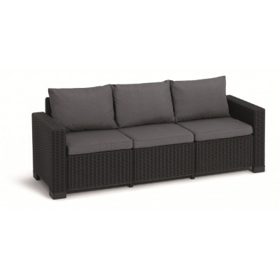 Keter zahradní pohovka 3místná California grafit, 199 x 68 x 72cm 